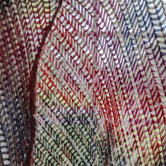 Button Tunic Top 1X Sheer Duster Artsy Colorful Long Lagenlook Layer Cardigan - Picture 9 of 12